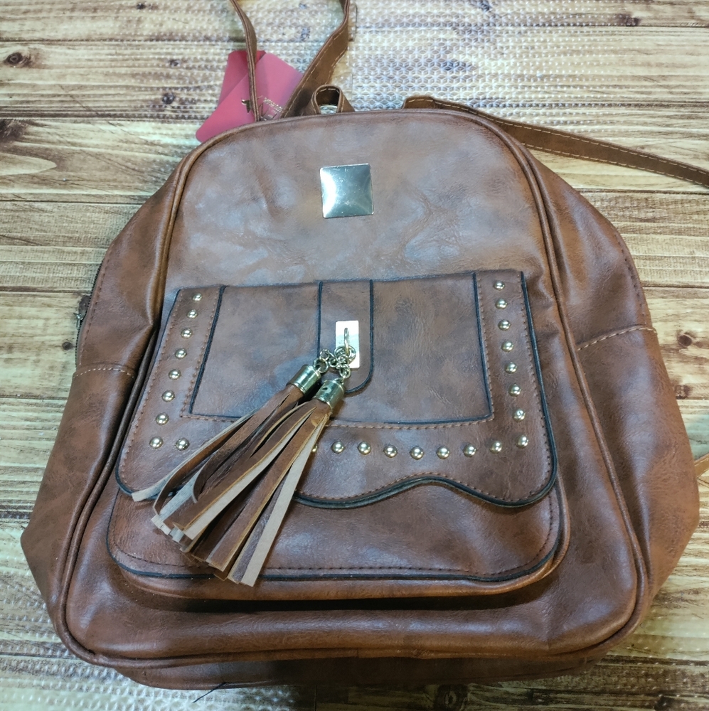 Brown Tassel Women's Backpack